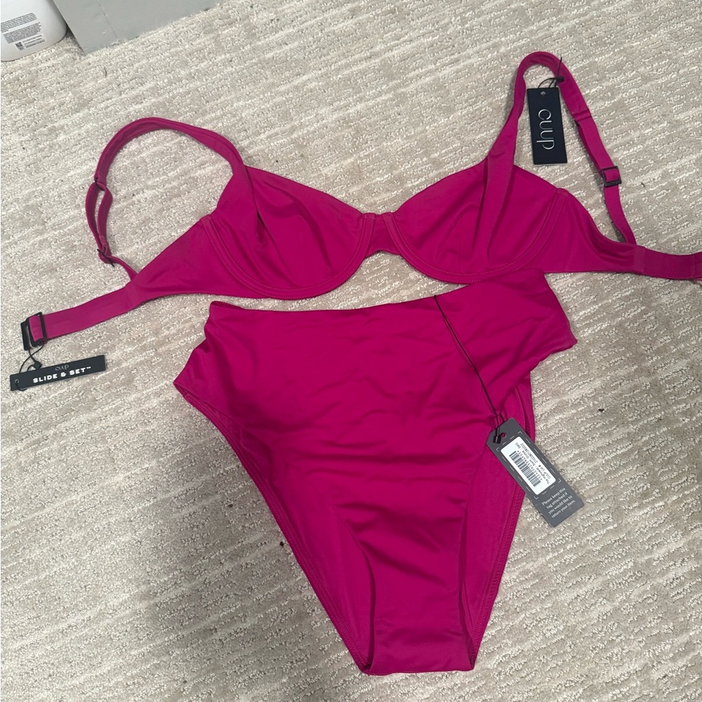 CUUP Orchid Bikini Set Vibrant Swimwear 32DD/ S/M bottoms